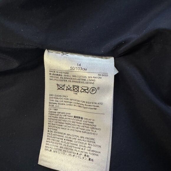 Banana Republic Blazer Women 14 Navy Pinstripe 1 Button Corporate Core Work - Picture 5 of 9